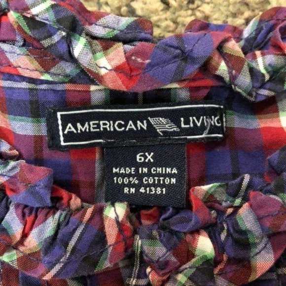 American Living Dress Girls 6X Used Plaid - Picture 9 of 12